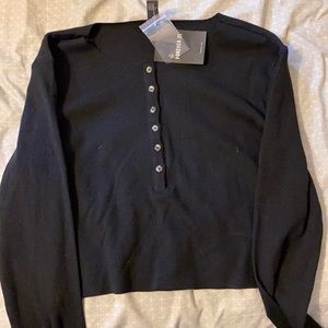 Forever 21 black button long sleeve. Size Medium